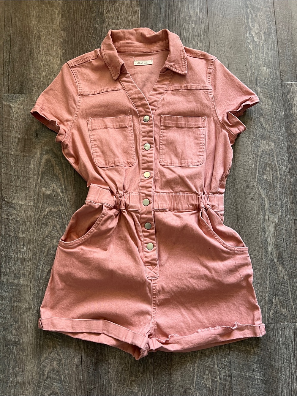 Altar'd State Pink Utility Cotton Romper